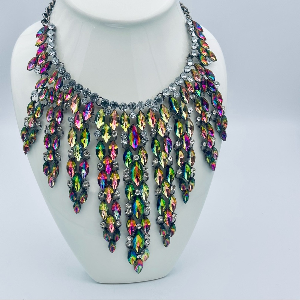 Multicolor Statement Necklace - image 5
